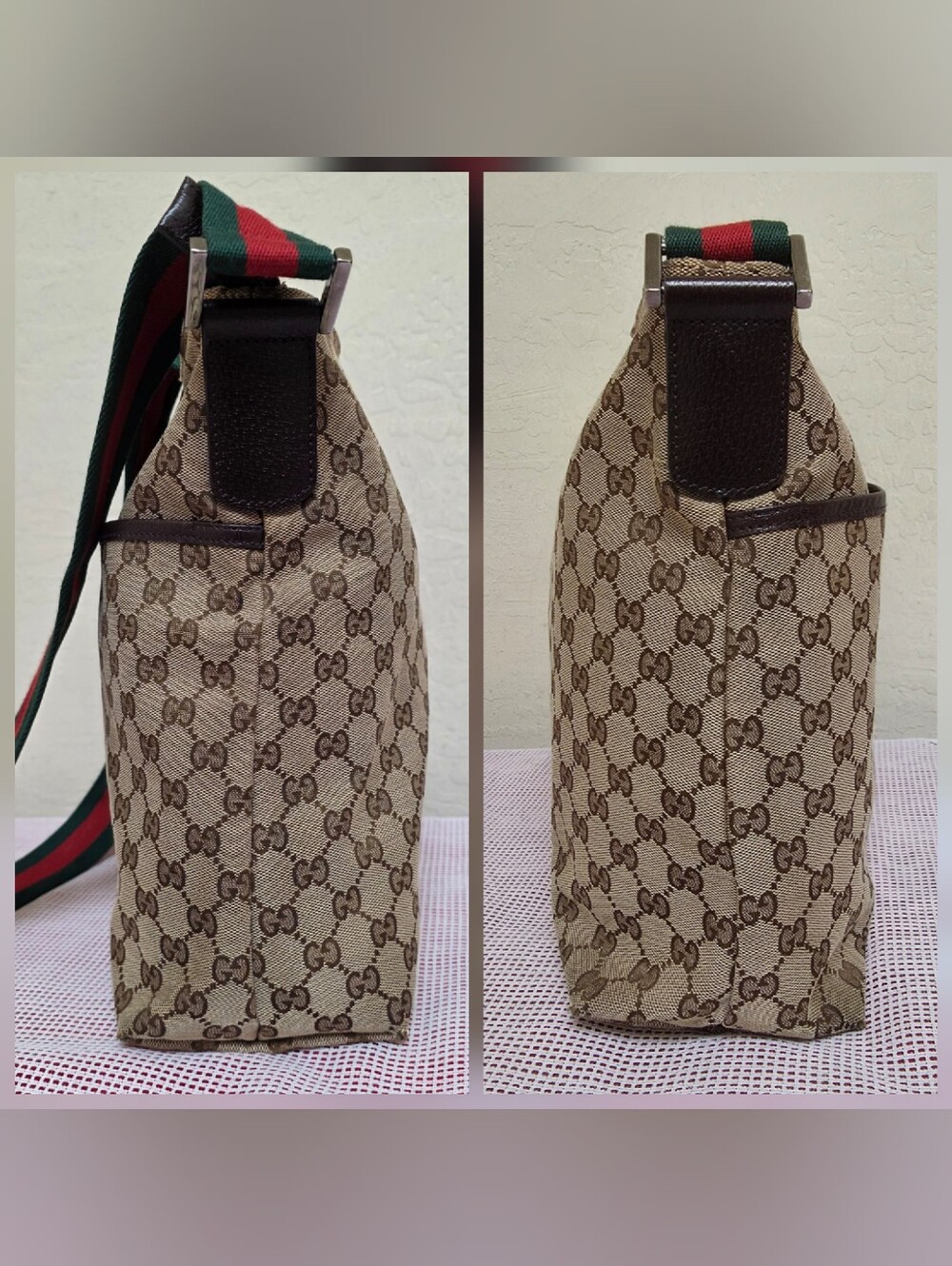 Gucci GG Canvas Large Crossbody Bag AUTHENTIC - Picture 9 of 16
